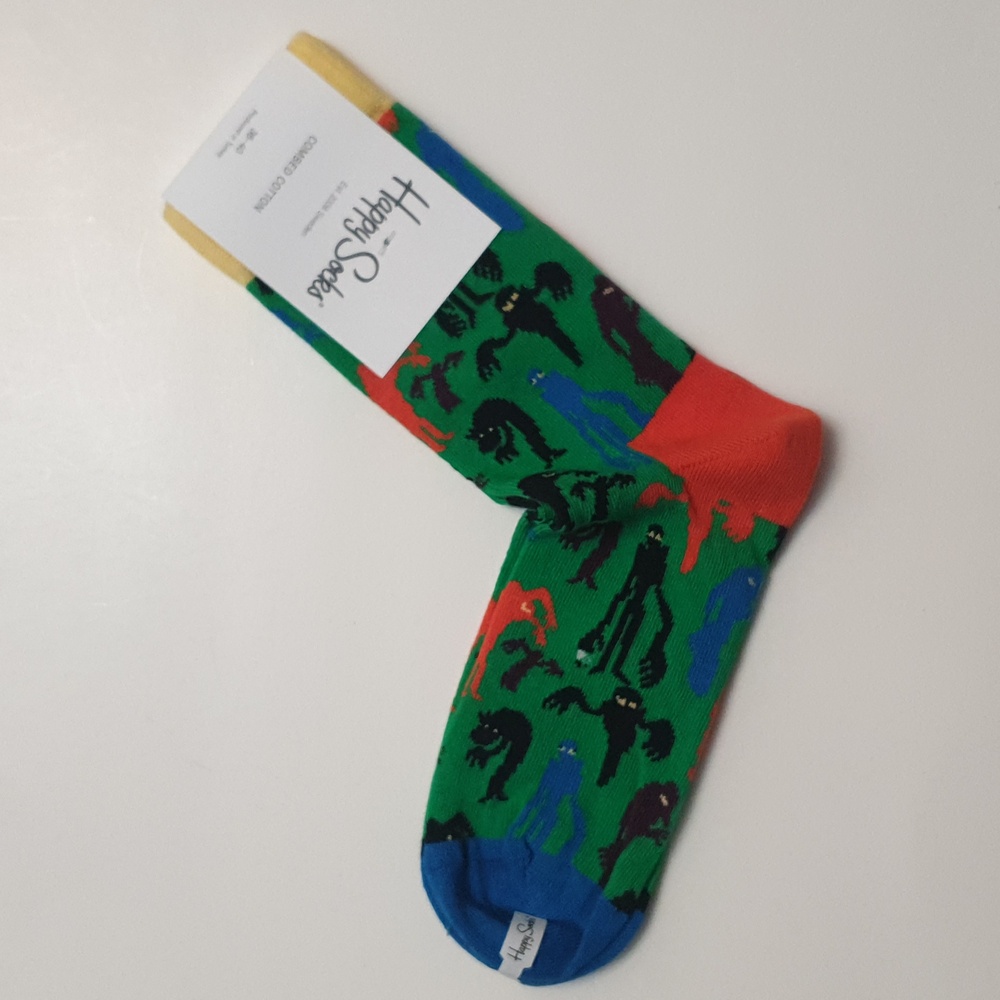 Happy Socks Ghost Women Socks EU 36-40, US 5.5 - 9.5 Brand New Combed Cotton #31